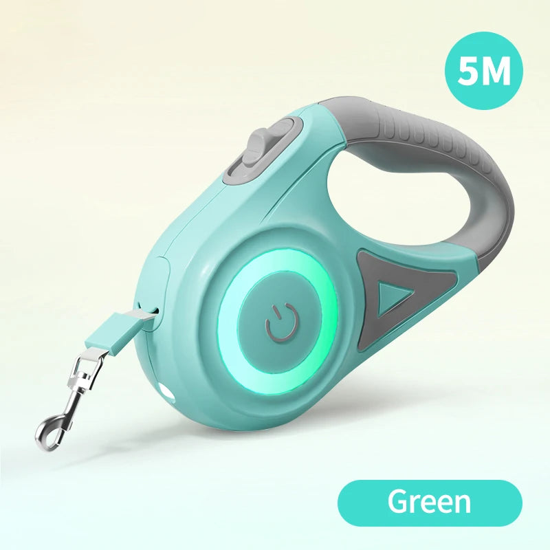 Dog Retractable Leash With Light