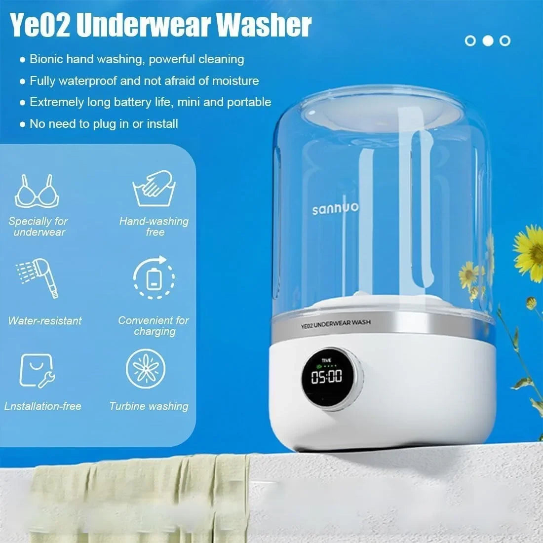Mini Rechargeable Washing Machine